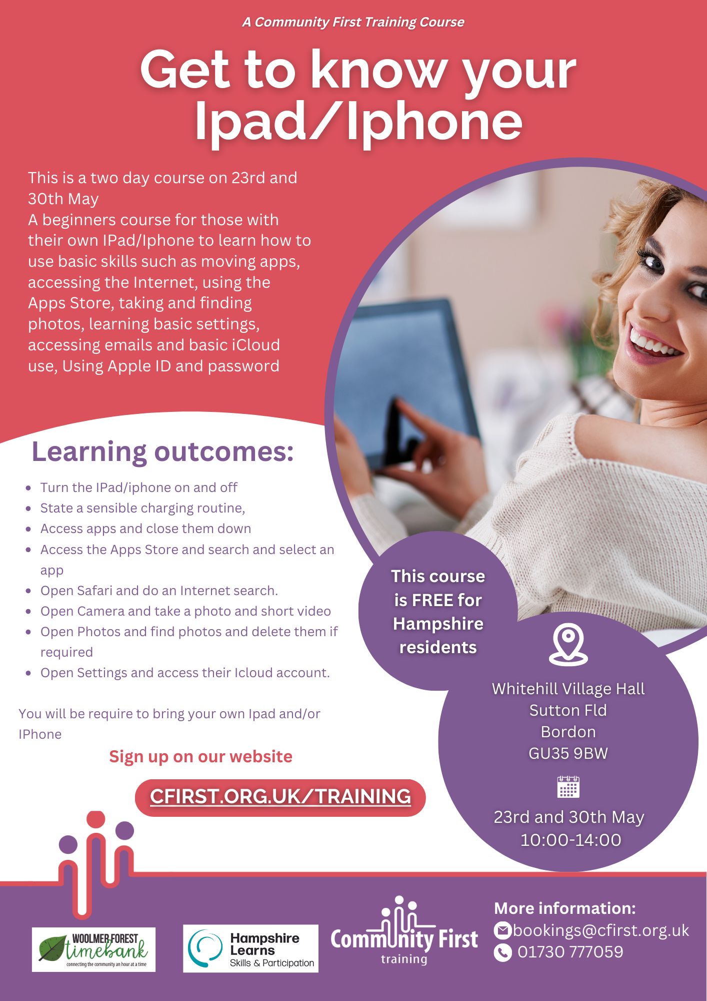 Ios Course Poster 1126 Get to know your ipad/iphone (Free, Funded, F2F, East Hants ...
